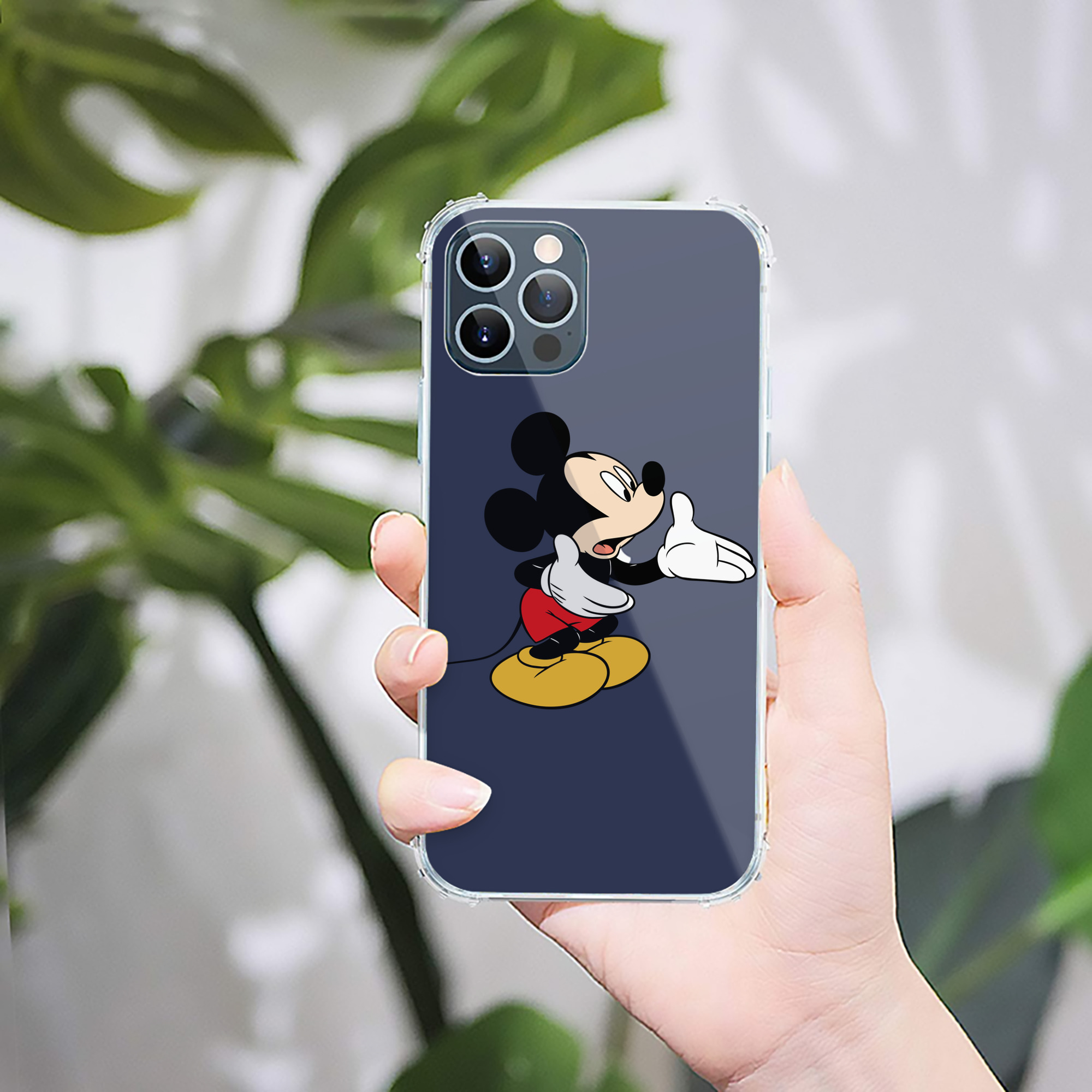 （画像用） ミッキーマウス Mickey Mouse 【iPhone 12シリーズ対応】透明スマホケース（クリアソフトケース）